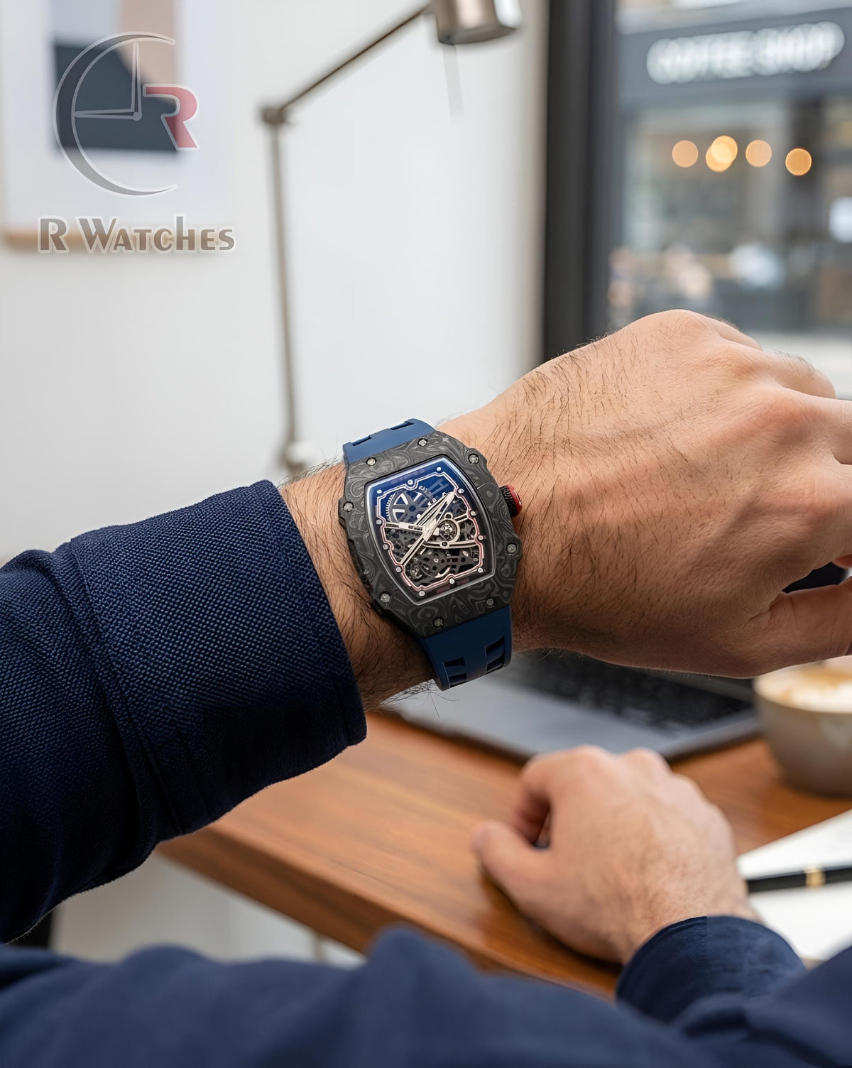 (OS)β RM Silicon Nevy Blue Black Red Dial