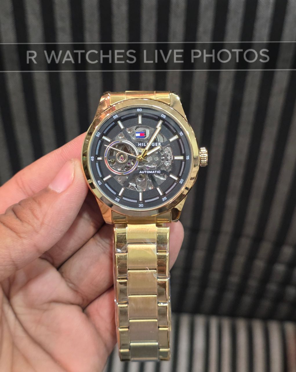(OS3)⭐ Tommy Hilfiger Automatic golden black