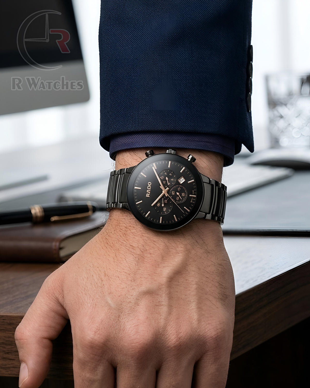 (OS2) Rado Full Black Rose Gold Dial