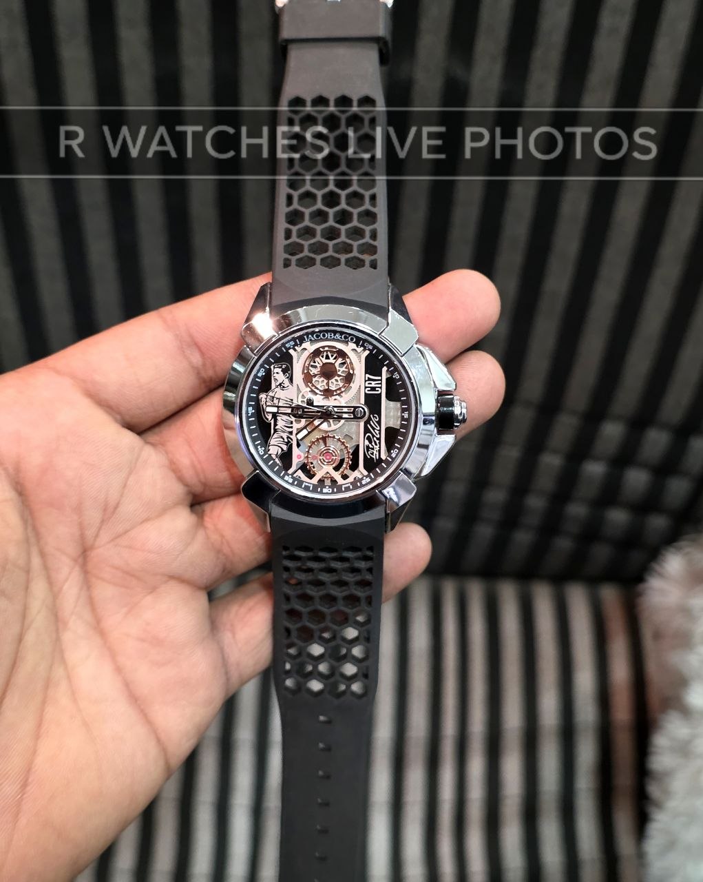 (OS)⭐ Jacob CR 7 Silicon Black Silver