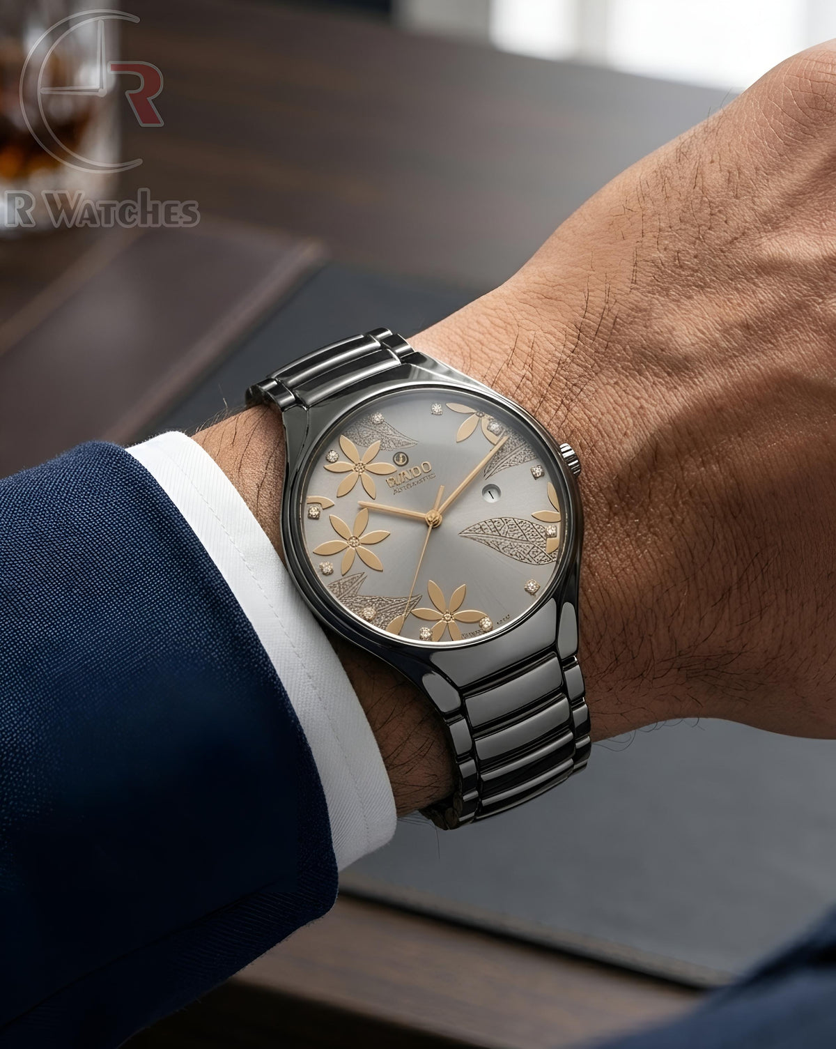 (OS)⭐ Rado Black Metal Gold Dial