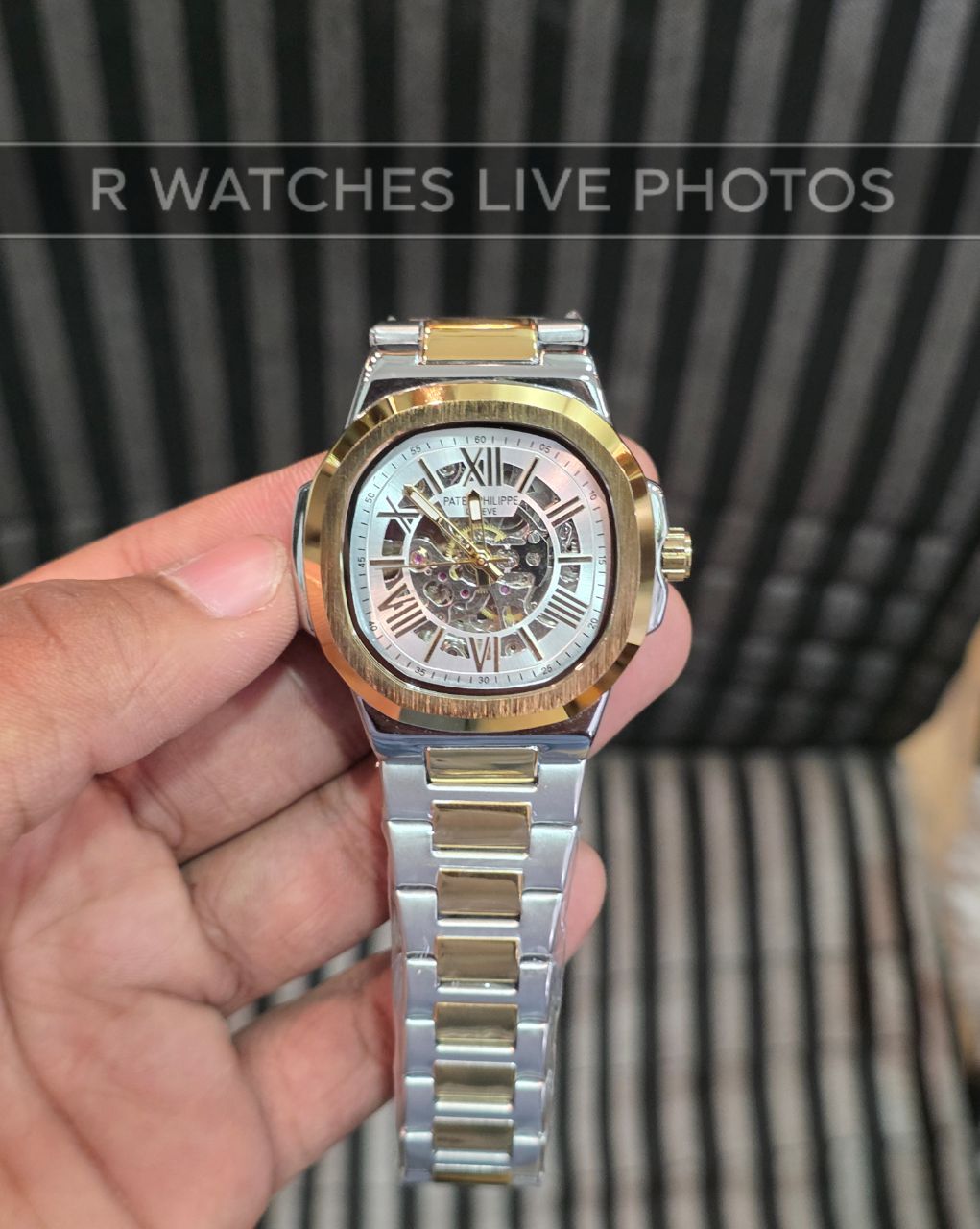 (OS3)⭐ Patek Philippe Automatic Dual Tone White Roman Dial