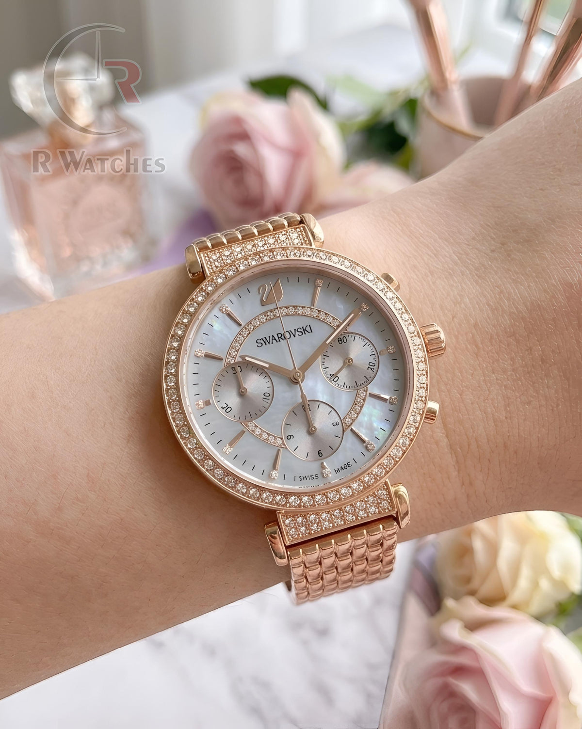(OS)⭐ Swarovski Girls Rose Gold Blue