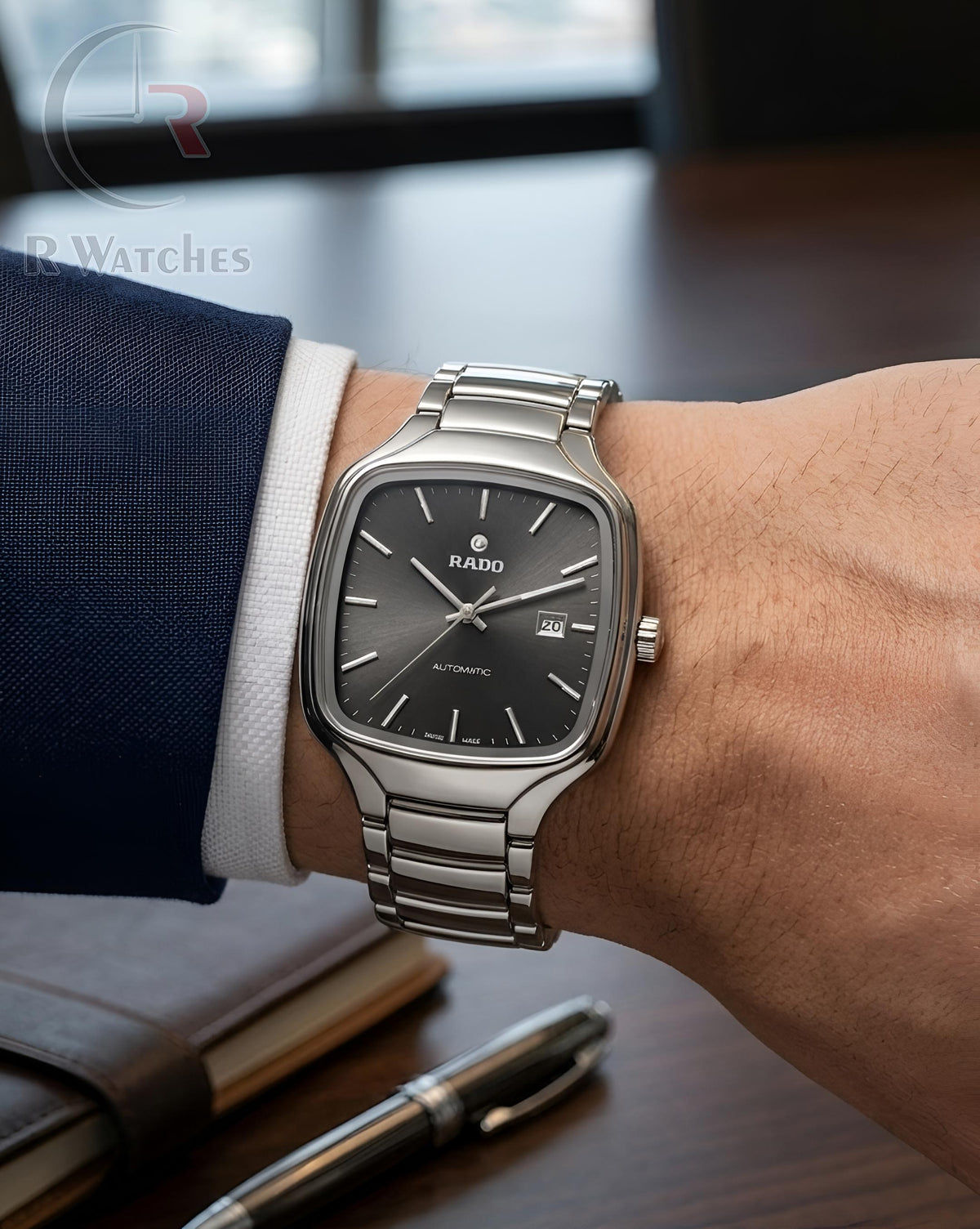(OS)⭐ Rado Silver Black Dial