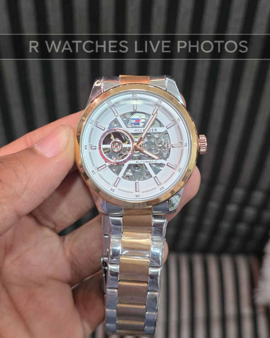 (SS)⭐ Tommy Hilfiger automatic dual tone white dial