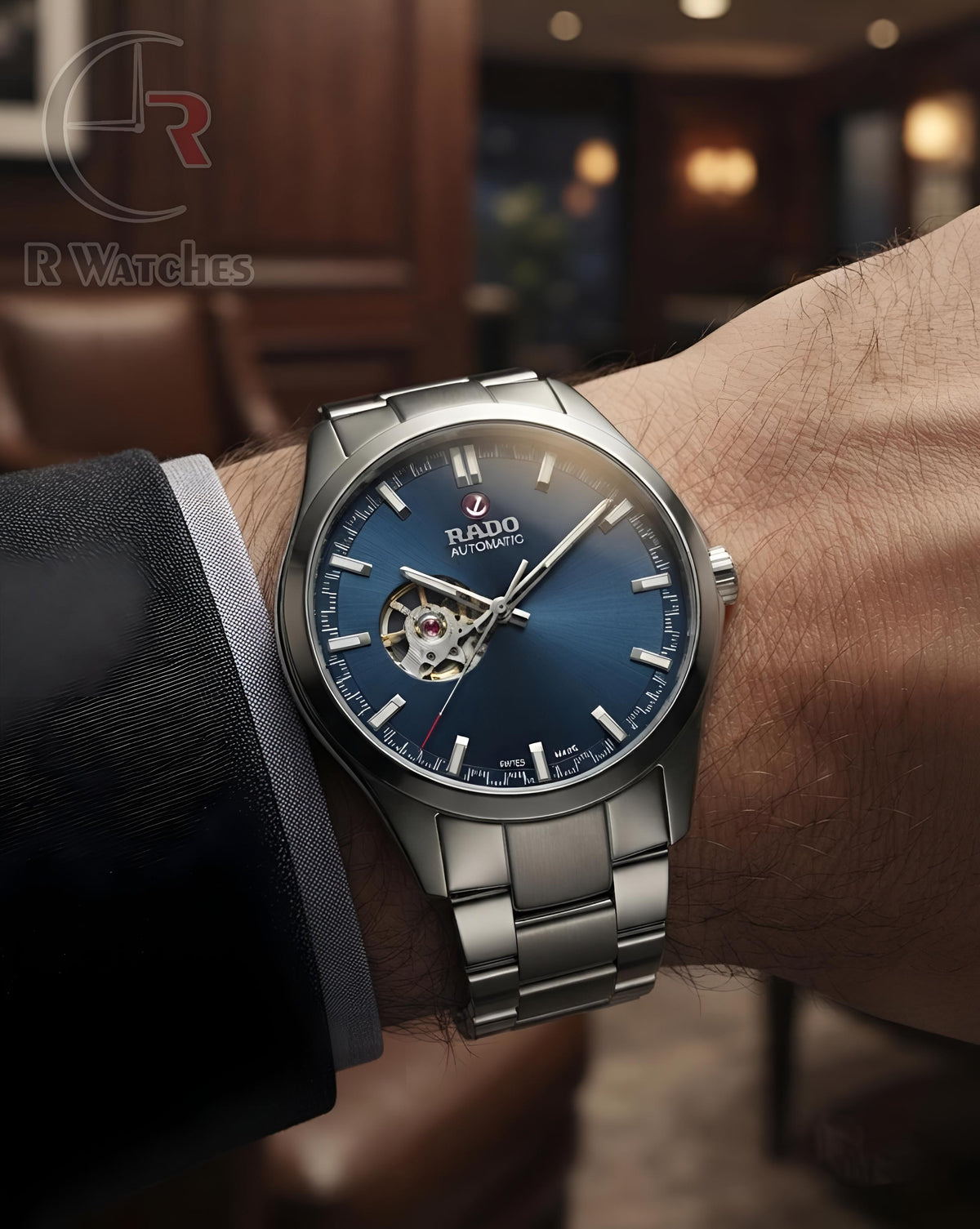 (OS) Rado Automatic Blue Silver