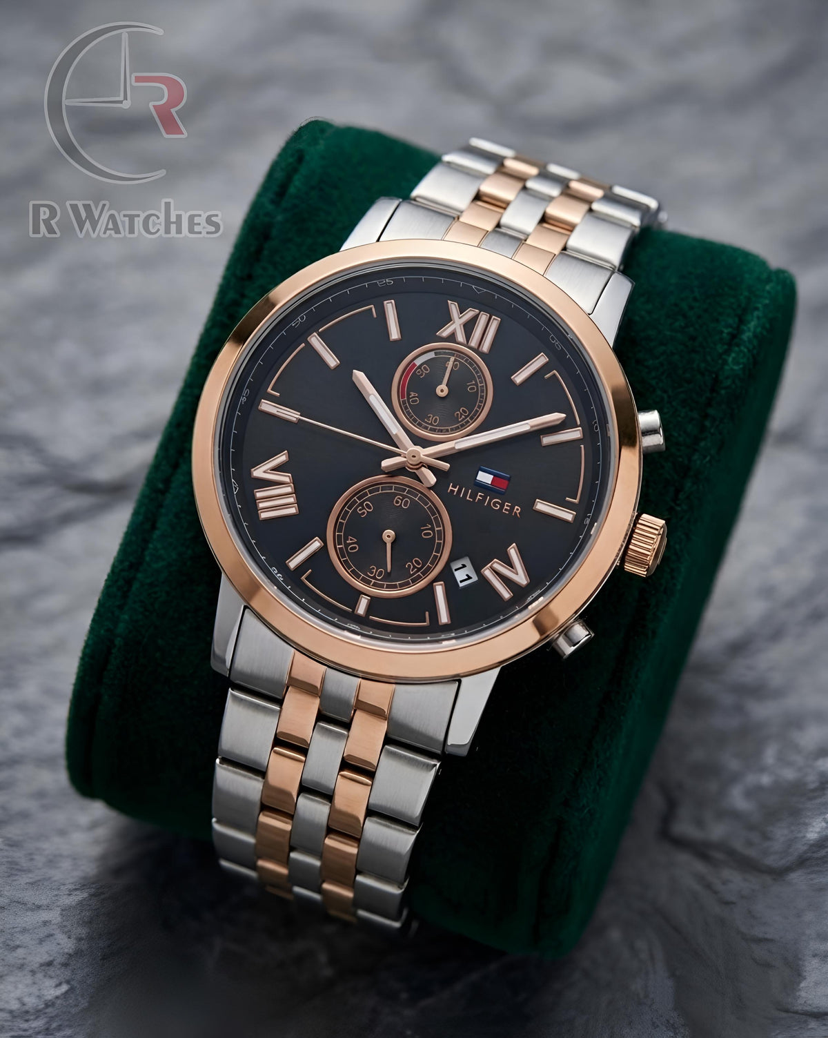 (OS) Tommy Hilfiger Rose Gold Black