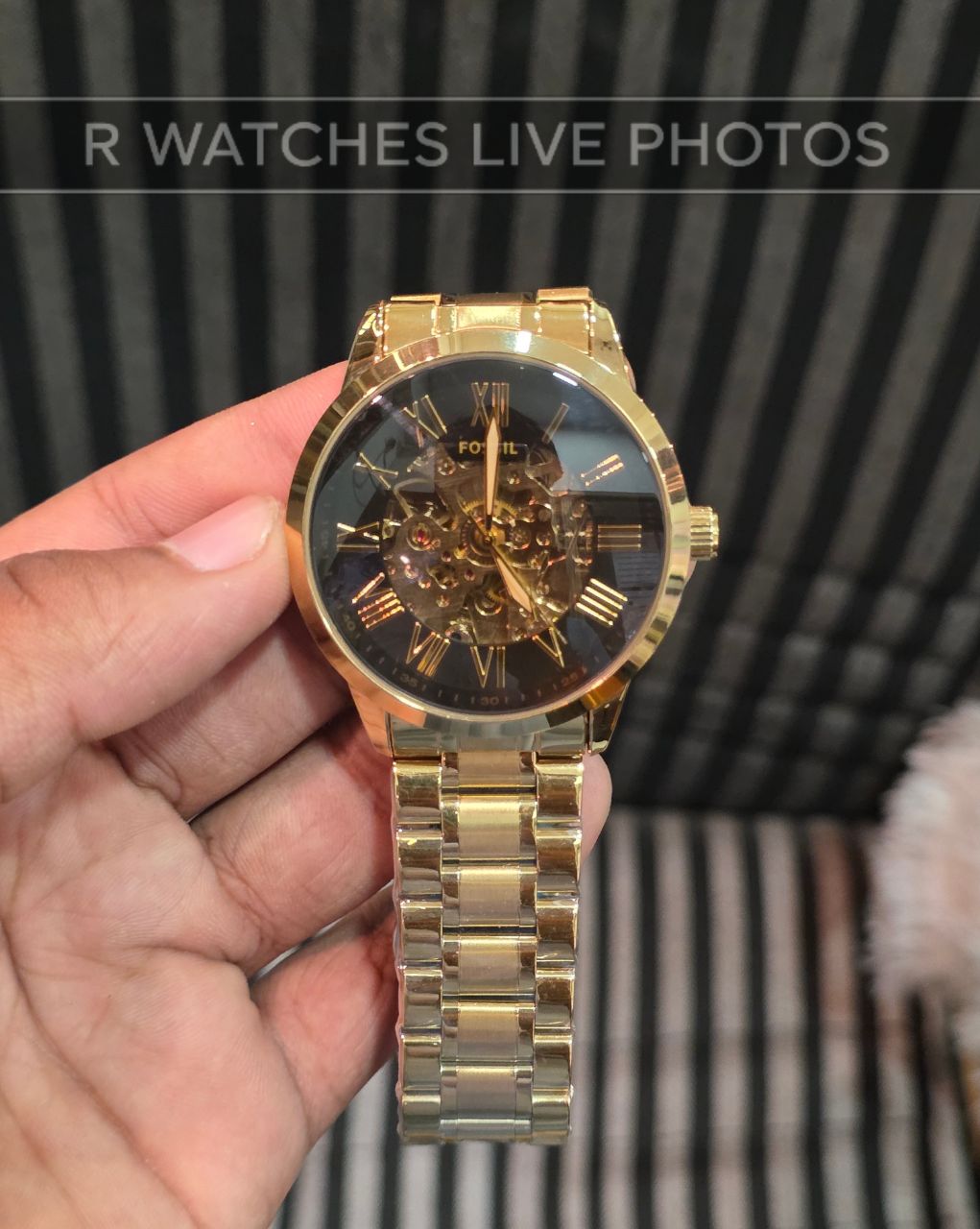 (OS2)⭐ Fossil Automatic Full Gold Roman Dial