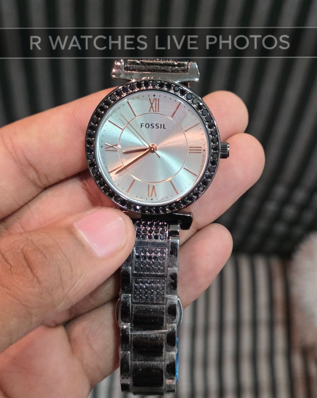 (OS)⭐ Fossil girls black in white diamond