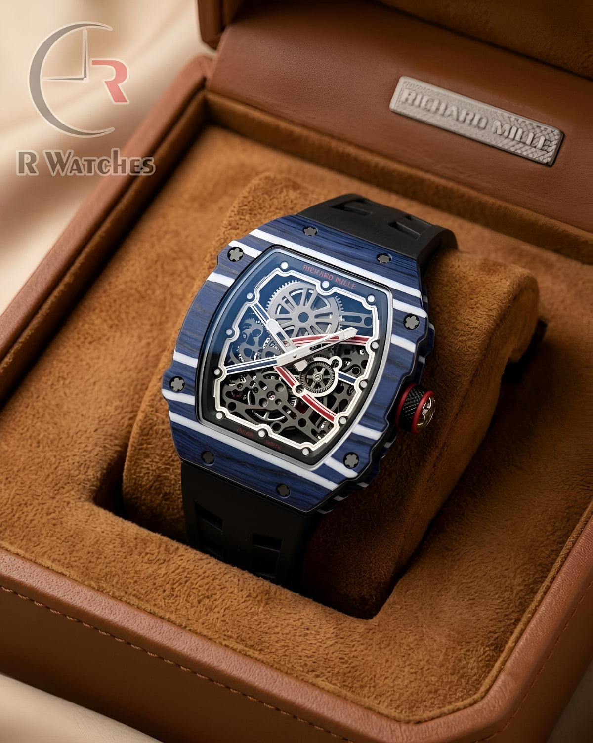 (OS)β RM Silicon Black Nevy Blue White Dial