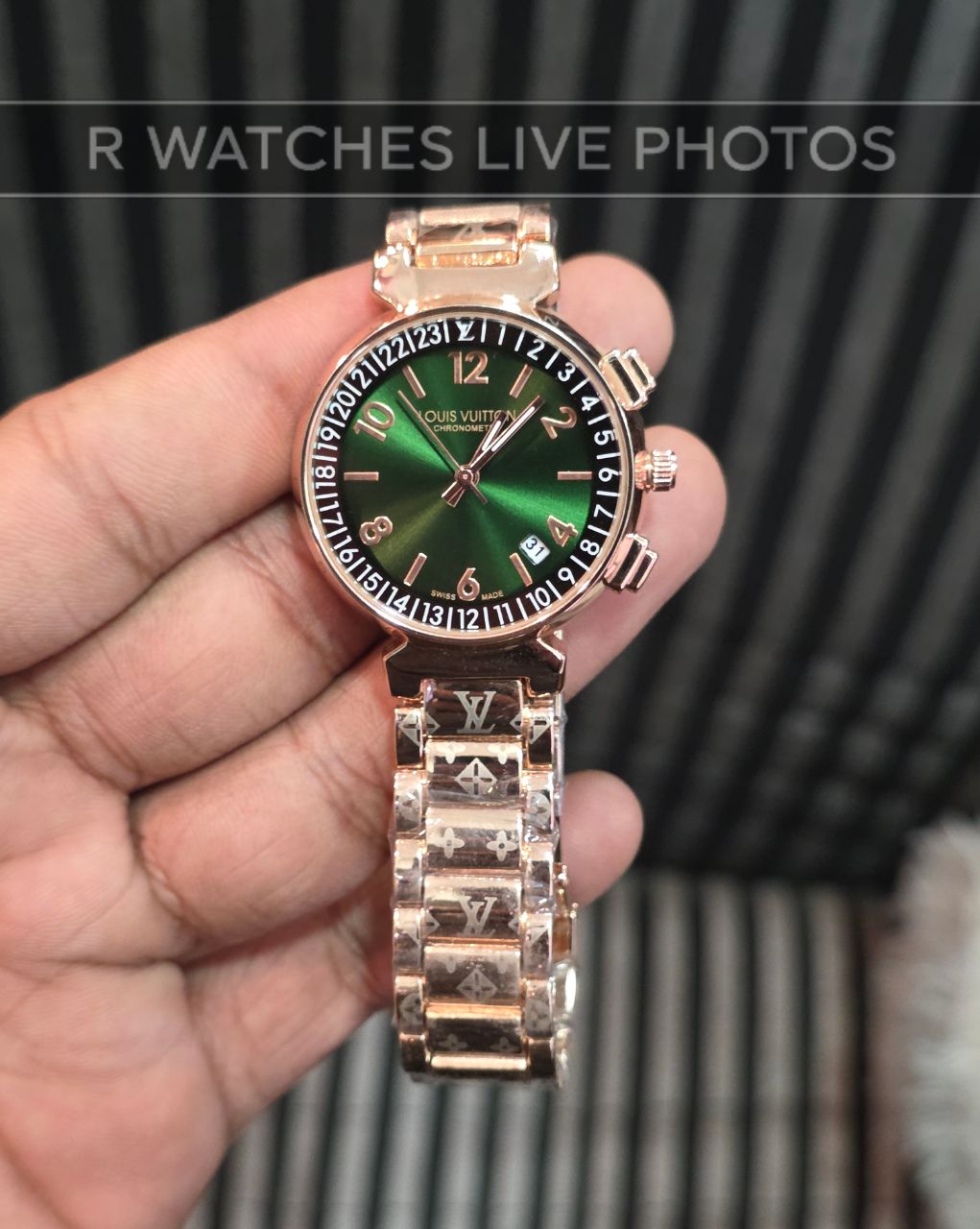 (SS)⭐ LV Girls Rose Gold Green Dial