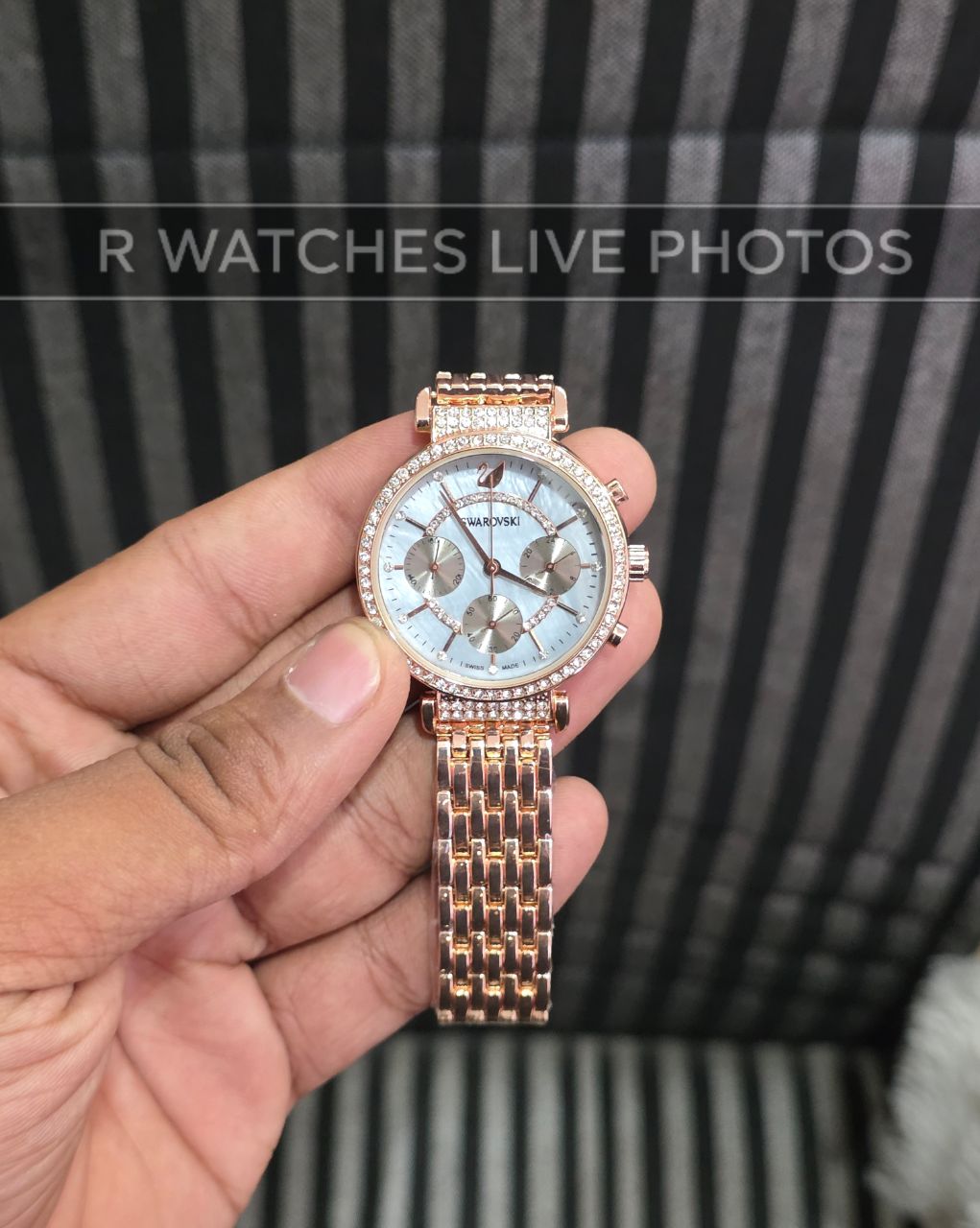 (OS)⭐ Swarovski Girls Rose Gold Blue