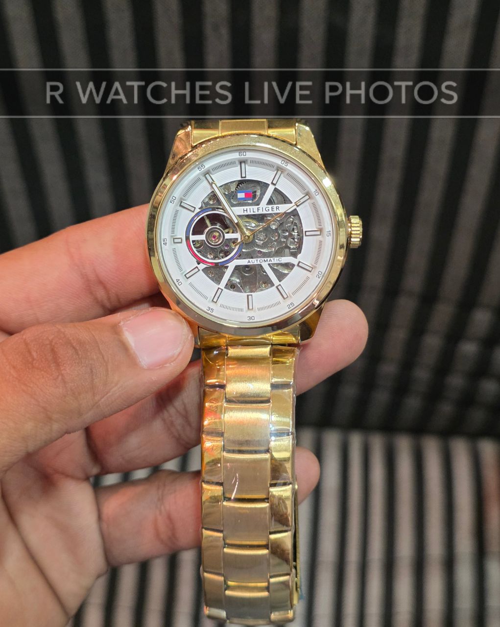 (SS2)⭐ Tommy Hilfiger Automatic Metal Gold white dial