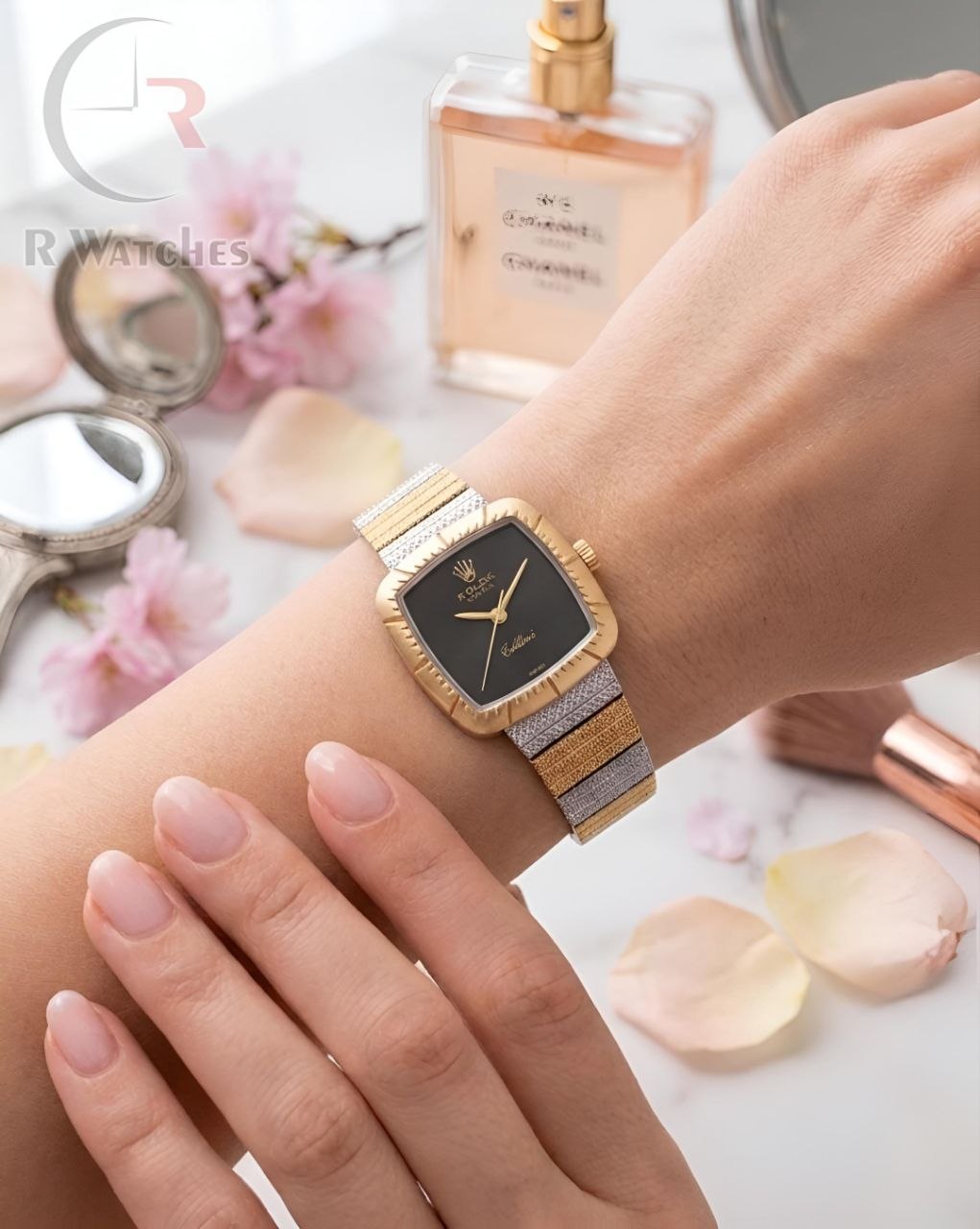 (SS) Rolex Girls Dual Tone Black