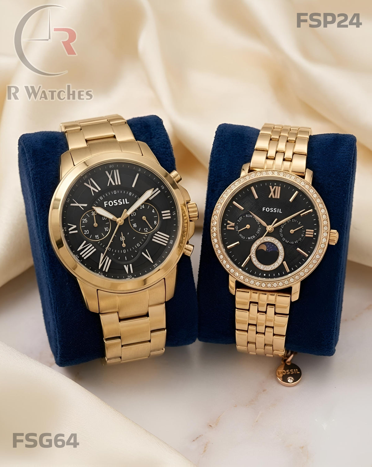 (OS) Fossil couple Gold Black (FSP24) (FSG64)
