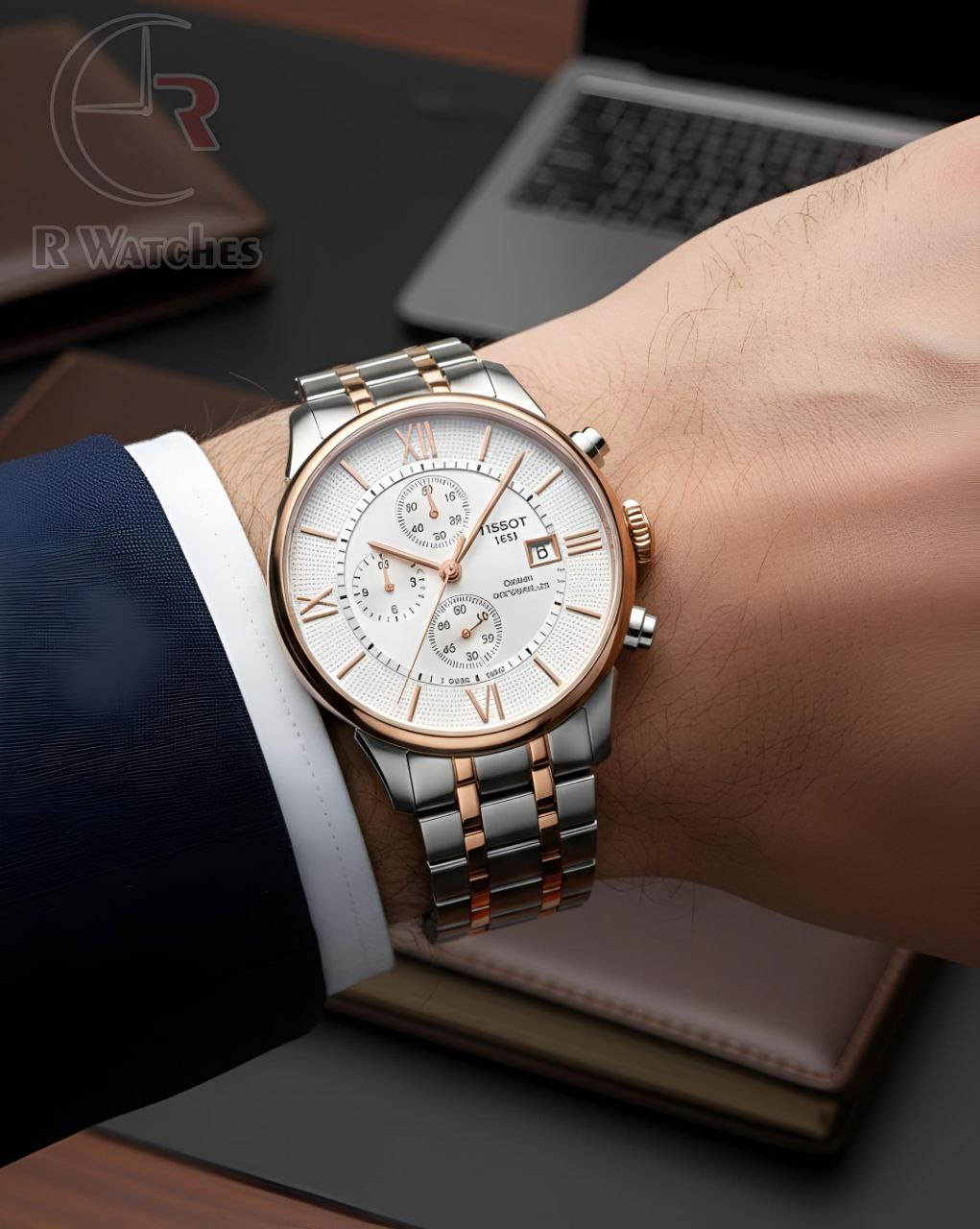(OS)📷⬆️ Tissot premium Dual tone White (TSP3)