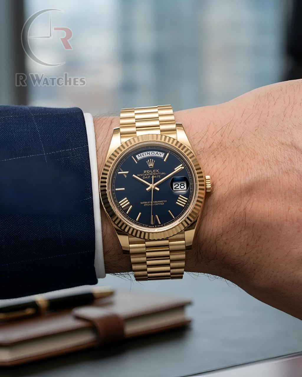 (SS)📷⬆️ Rolex golden black day and date (RXP36)