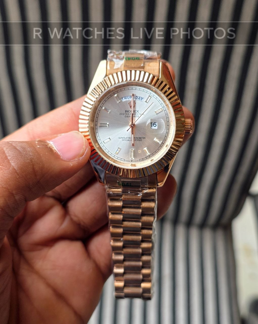 (OS3)📷⭐ Rolex Rose Gold White Dial (RXP75)