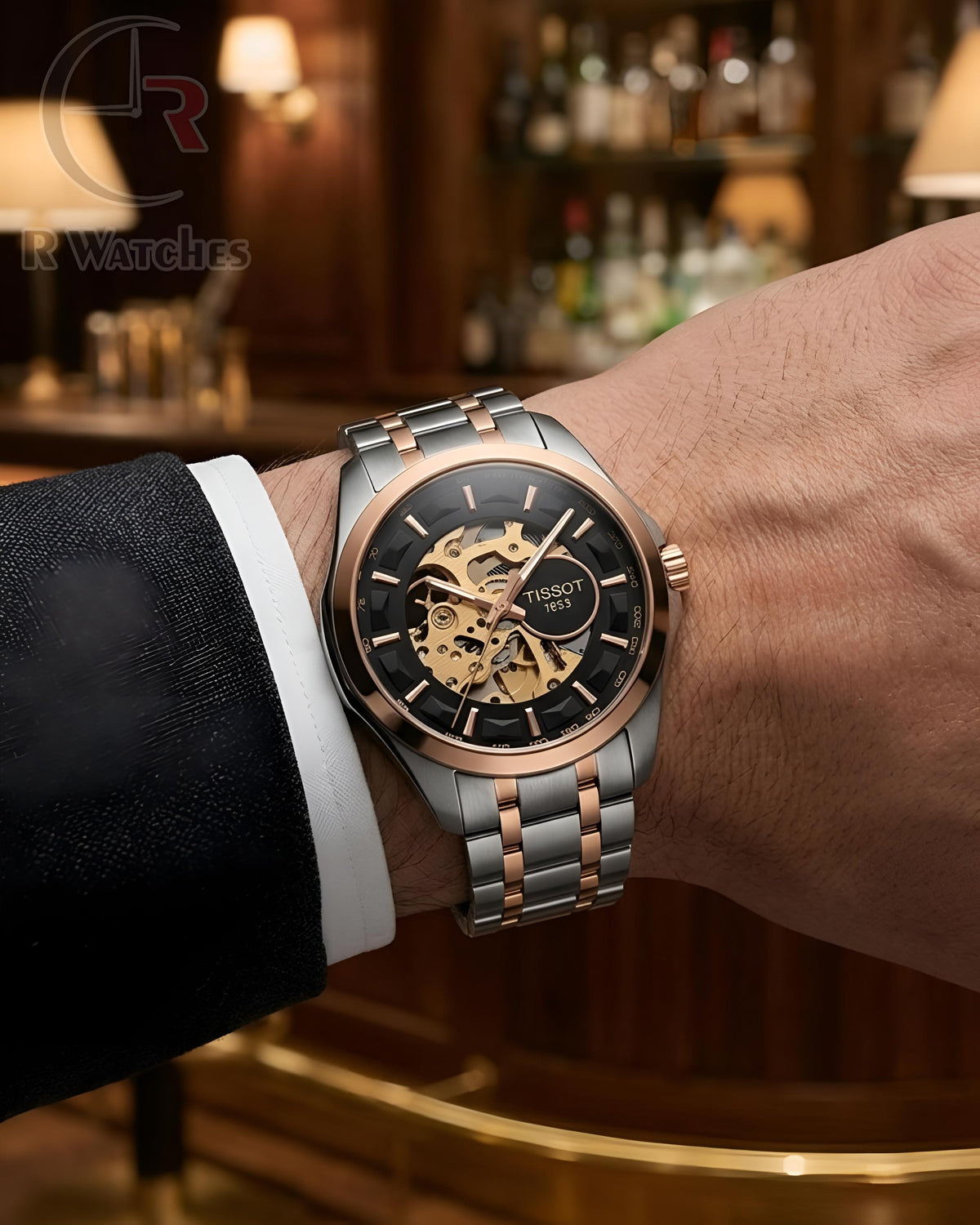(OS3)⭐ Tissot automatic dual tone black