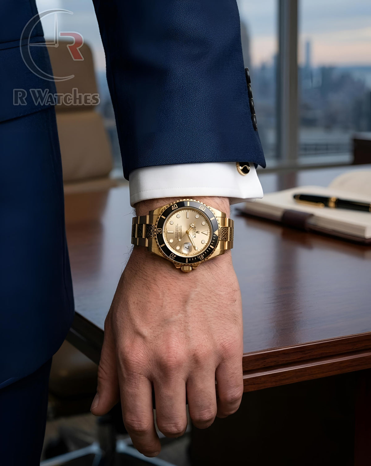 (OS2) Rolex Rajwadi Gold Black