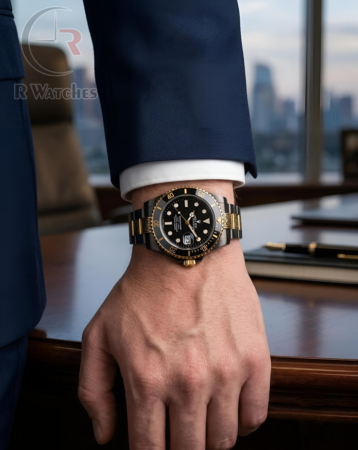 (OS2) Rolex Rajwadi Black Gold