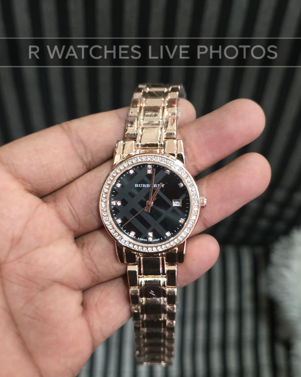 (OS)⭐ Burberry girls rose gold black dimond