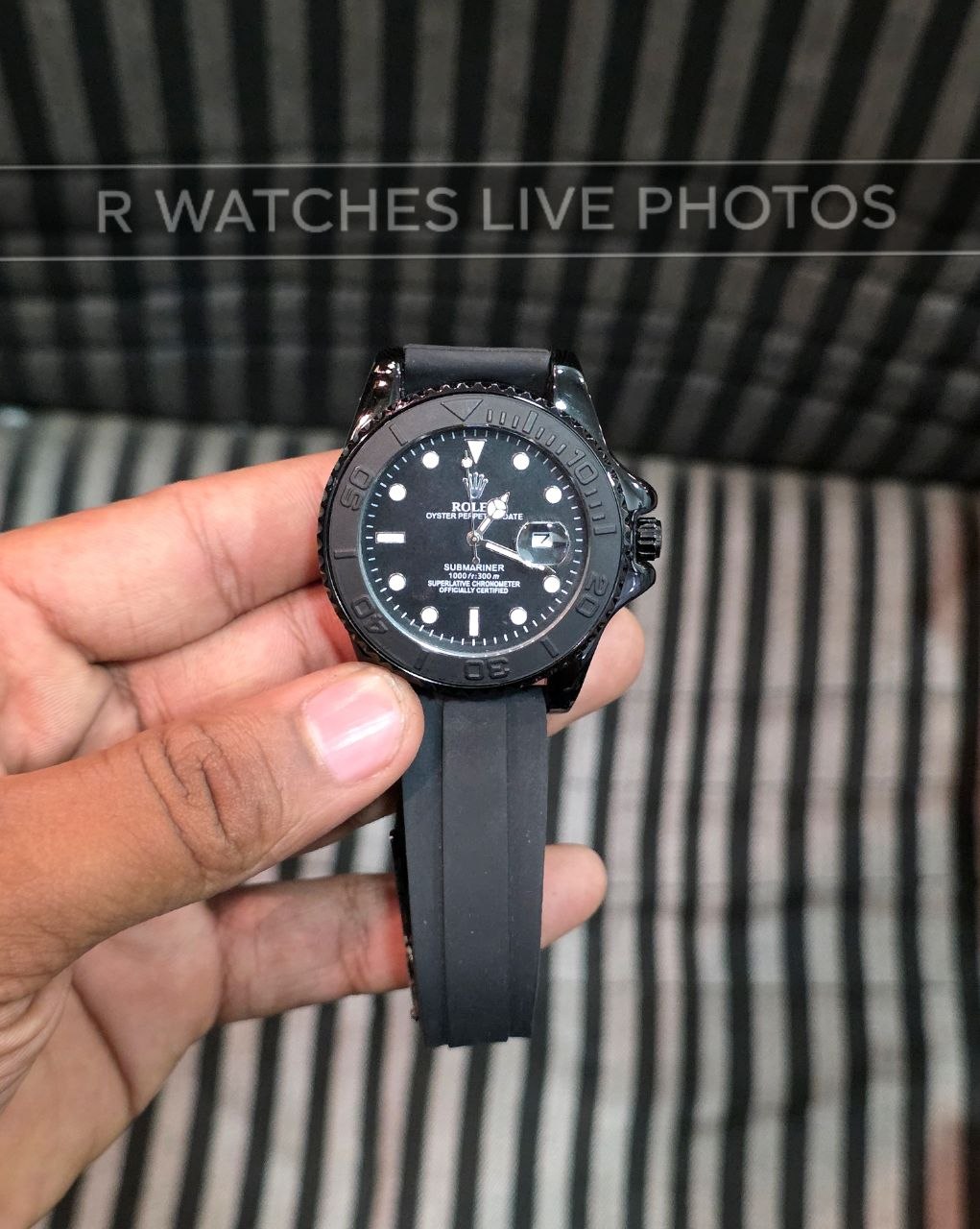 (SS)β Rolex Yatchmaster silicon full black white dial