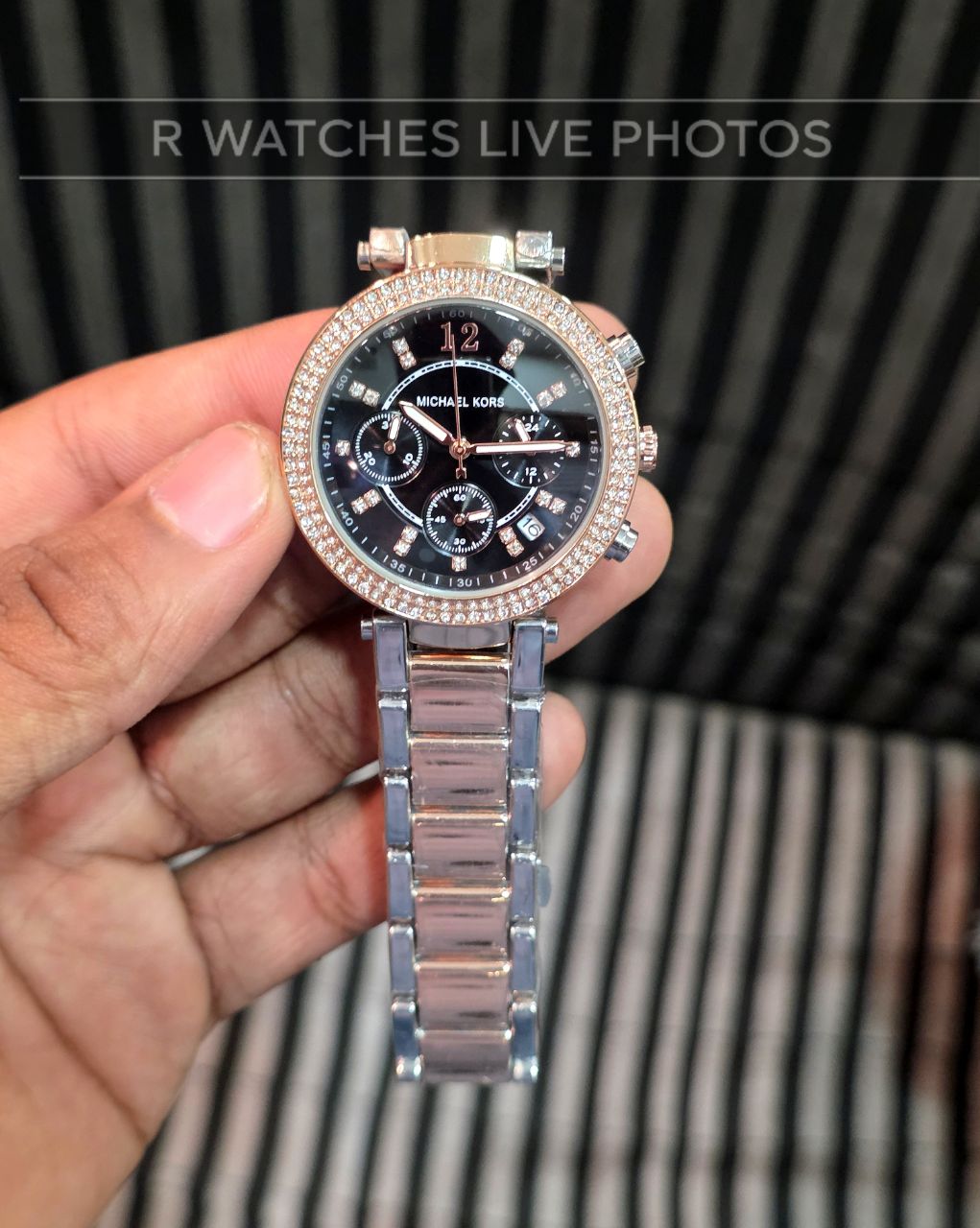 (OS)⭐ MK Girls Rose Gold Black Dial