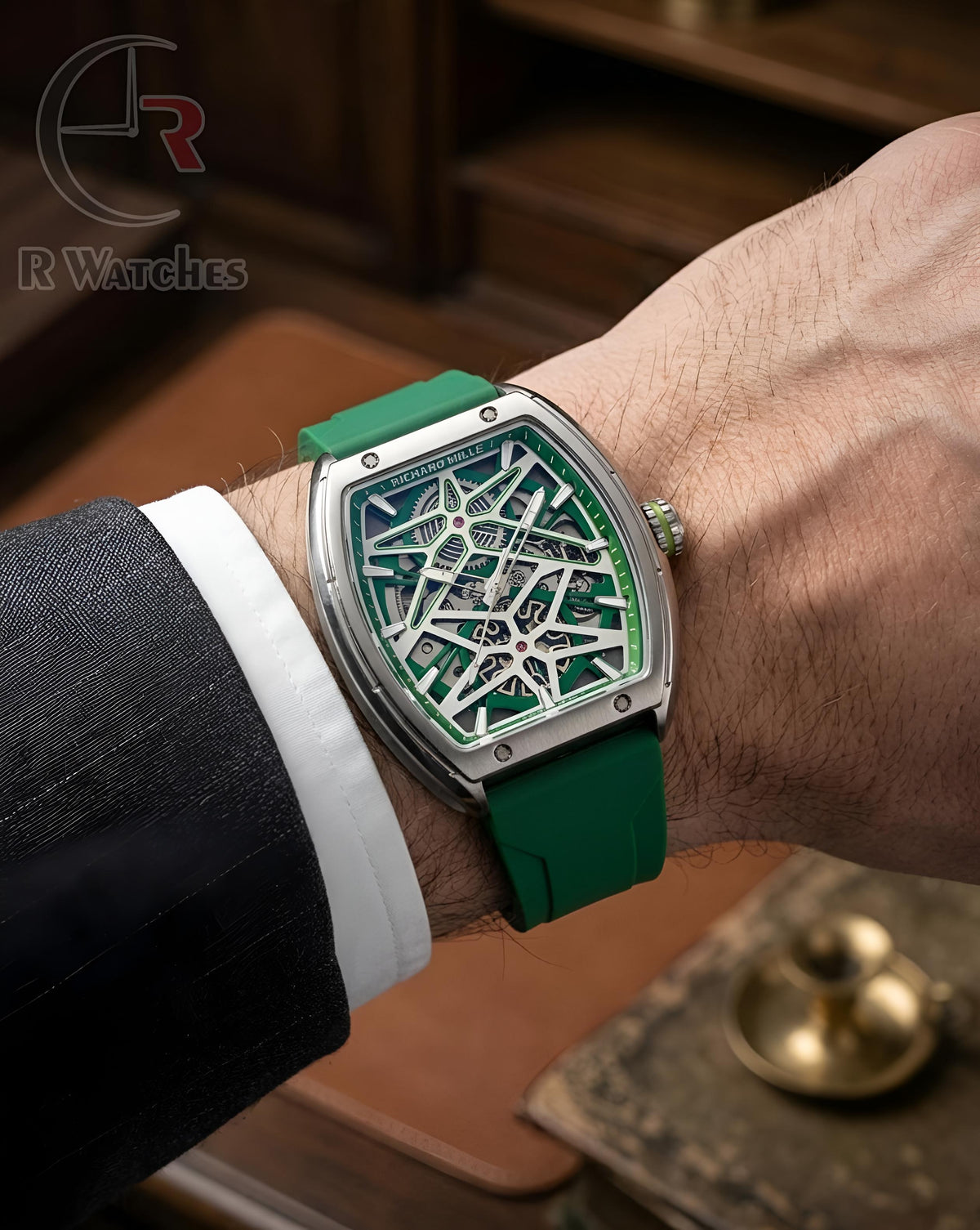 (OS) RM Automatic Silicon Silver Green