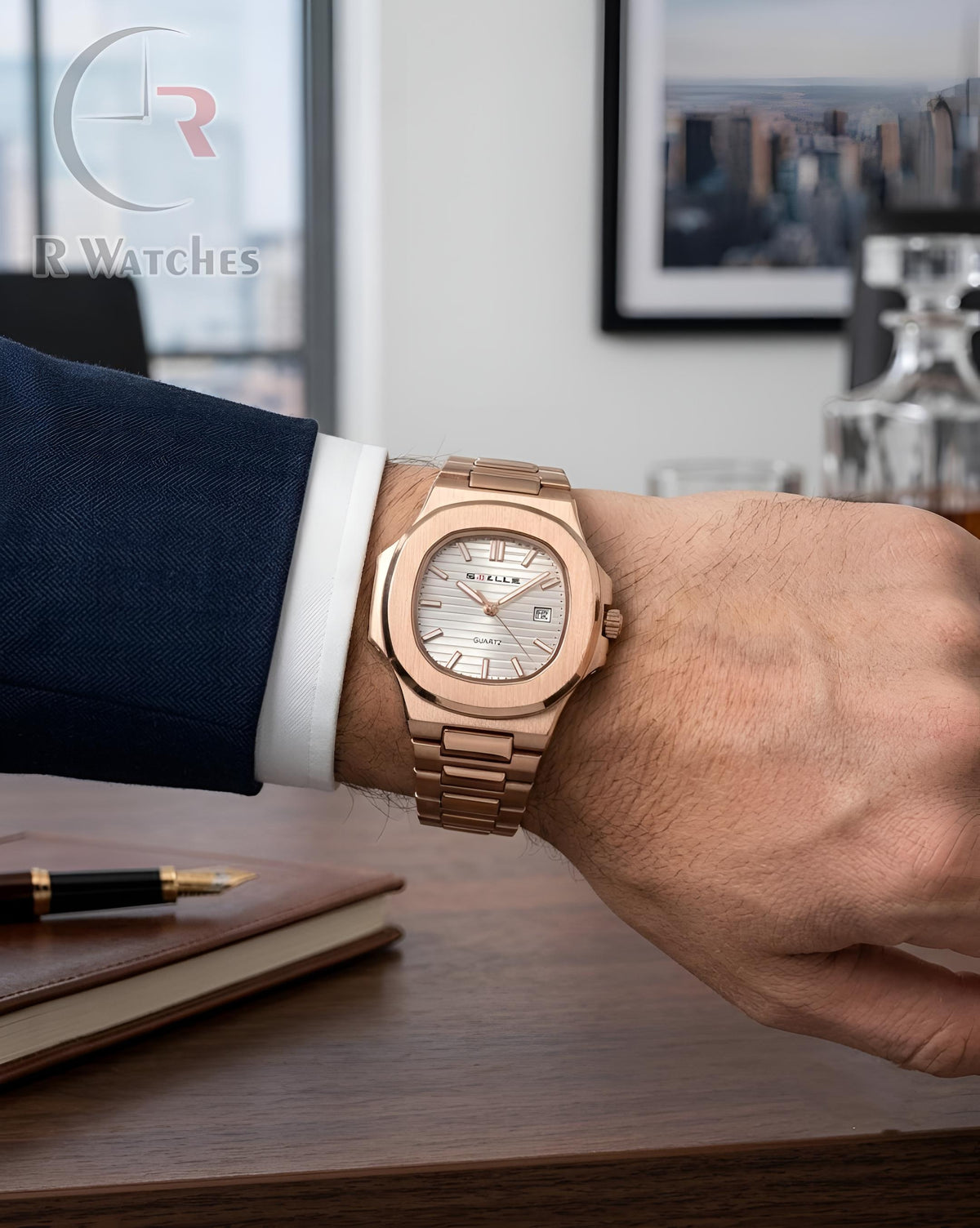 (OS)⭐ Snille Rose Gold White Dial