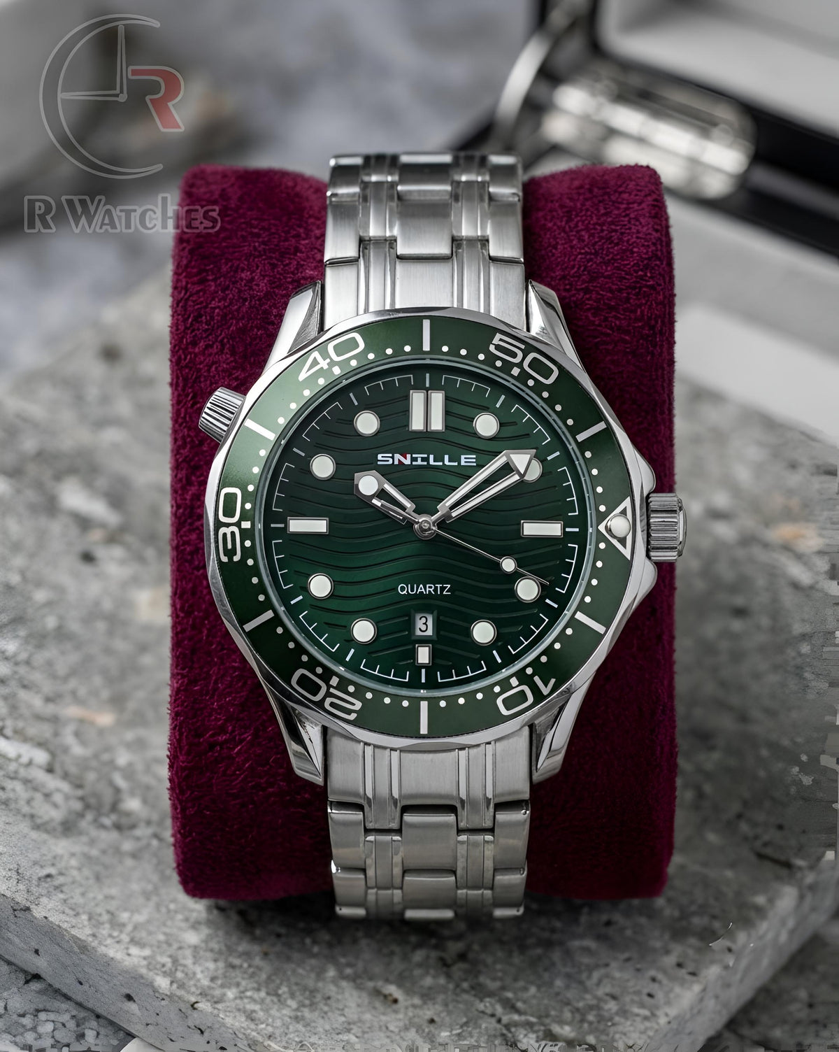 (OS)⭐ Snille Silver Green Dial