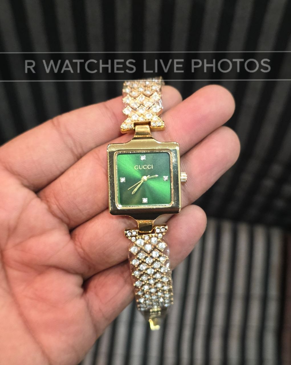 (SS)⭐ Gucci Girls Diomond Edition Gold Green