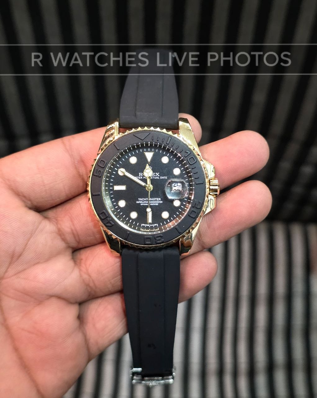 (OS3)β Rolex Yatchmaster silicon black gold