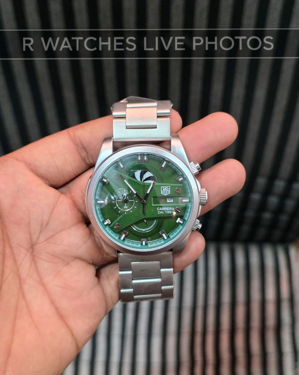 (OS3)⭐ Tag CR7 silver green dial