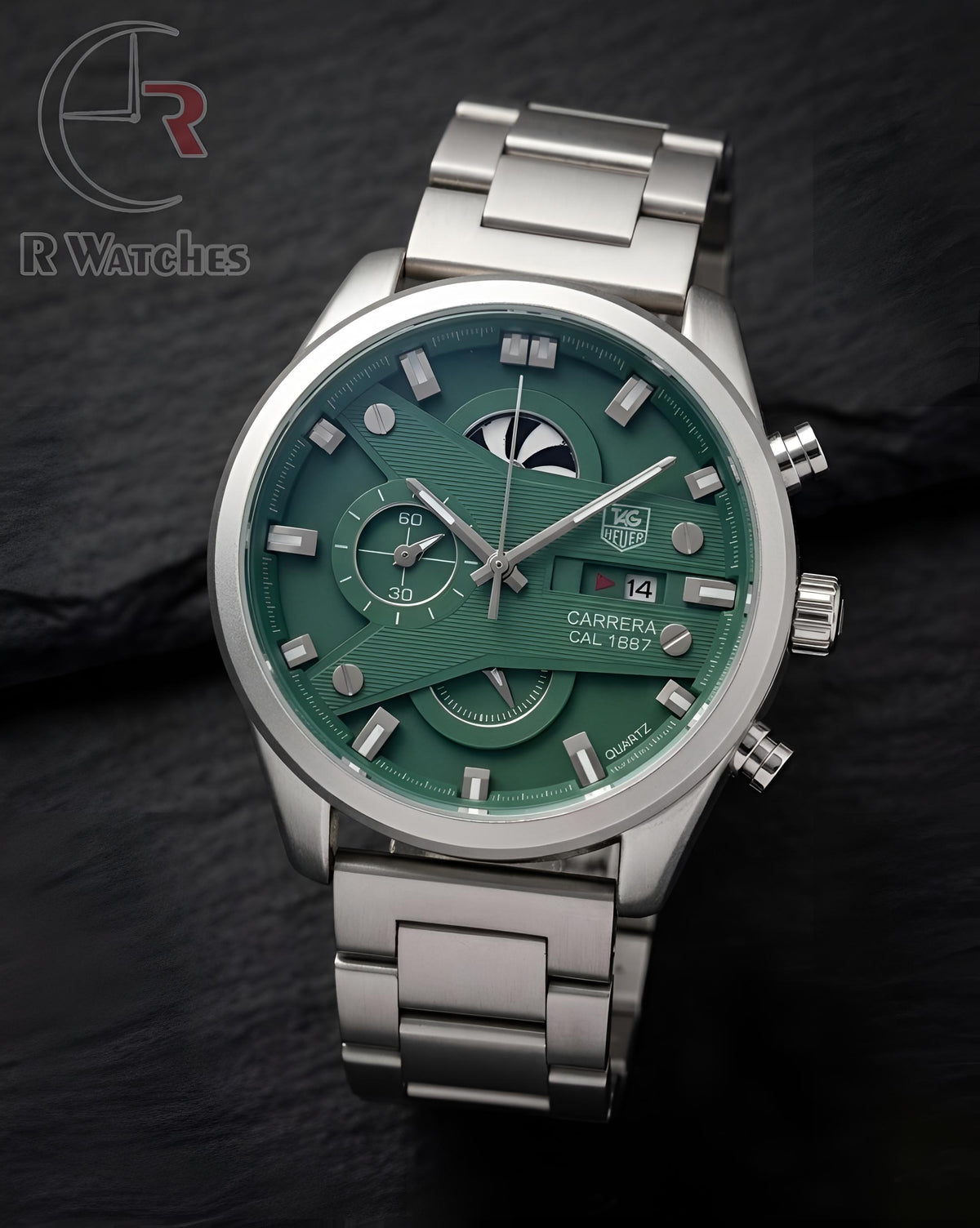 (OS3)⭐ Tag CR7 silver green dial