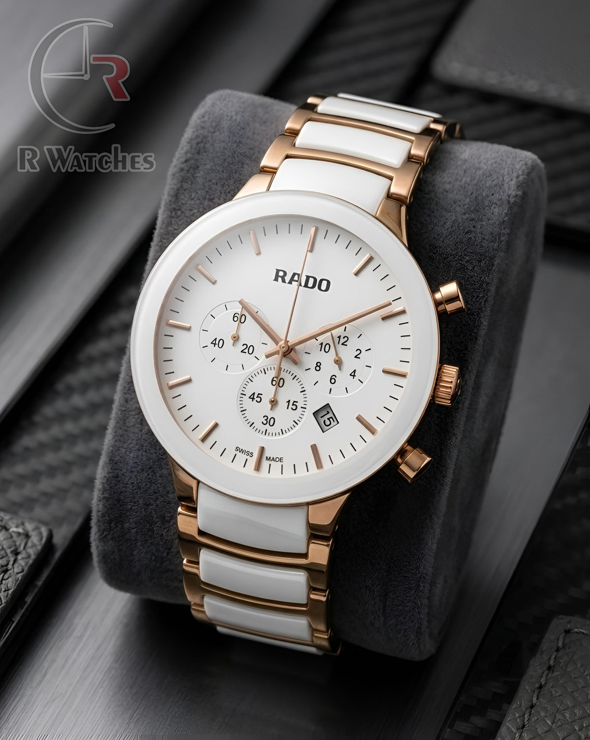 (OS2) Rado Ceramic Rose Gold White