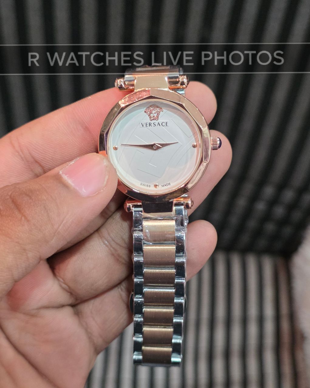 (OS)⭐ Versace Girls Rose Gold White Dial