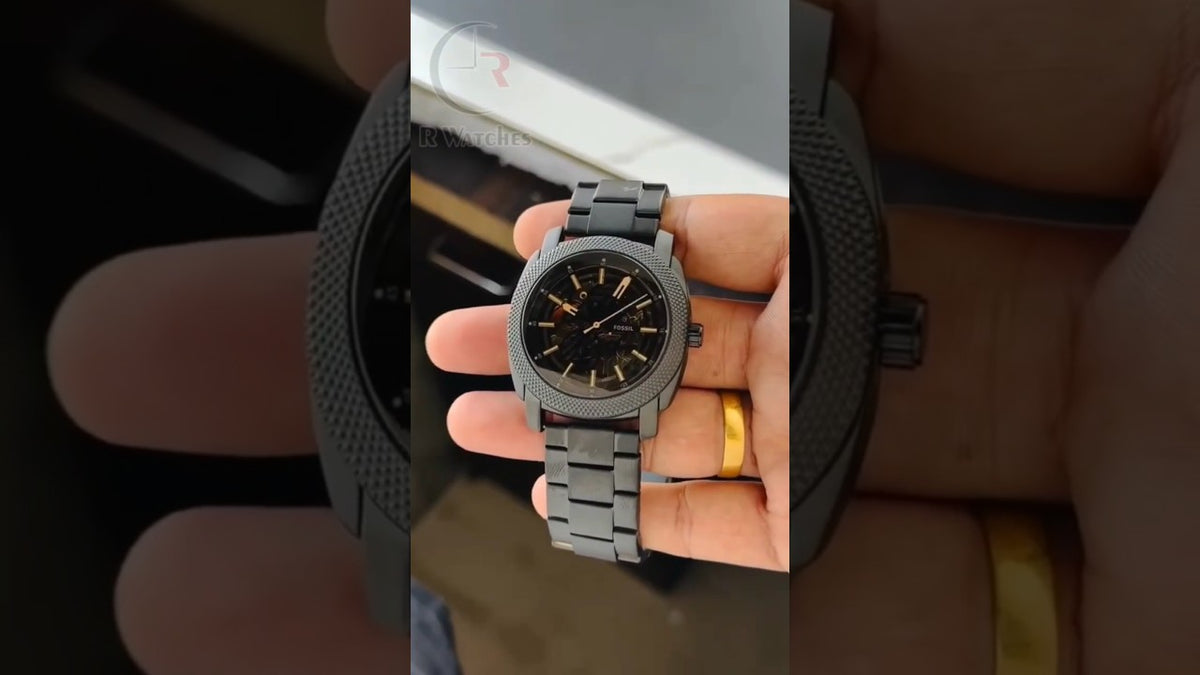 (SS)⭐ Fossil Automatic full Black metal