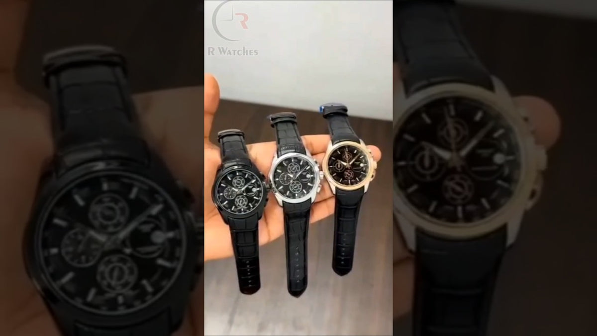 (OS3)β Tissot leather black dual tone black
