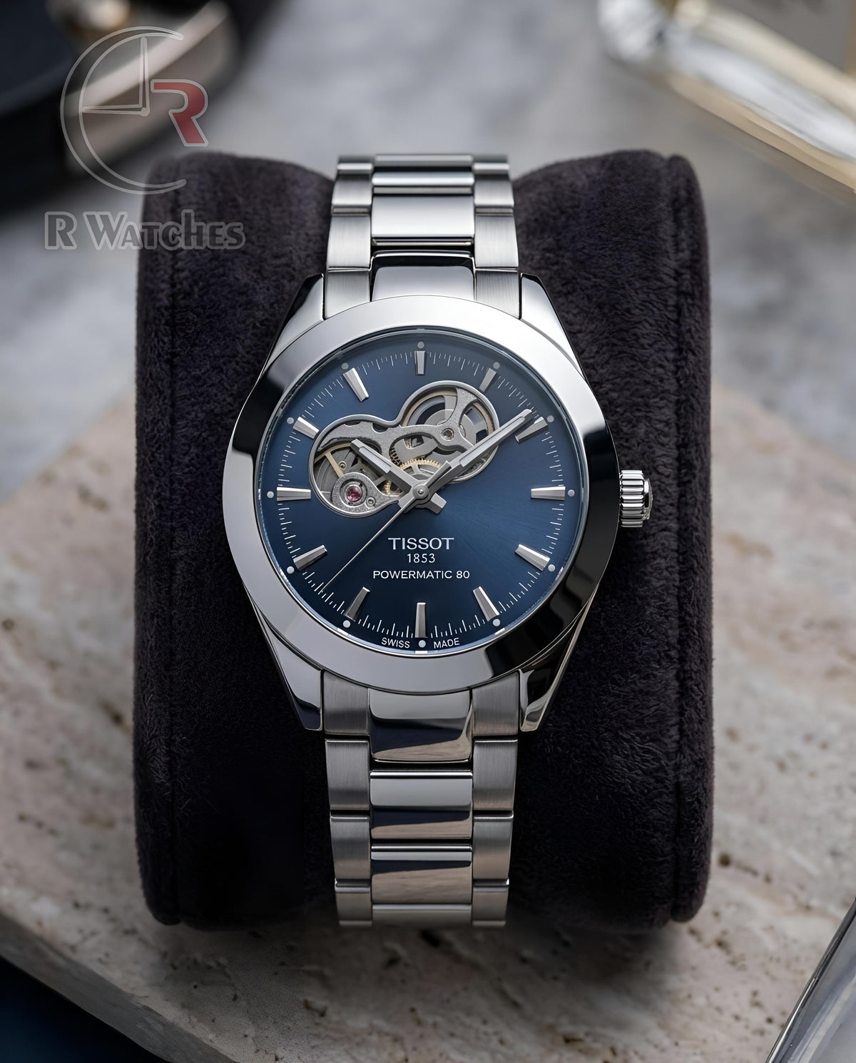 (SS)📷⬆️⭐🔁 Tissot Automatic Powermatic Silver Blue (TSAM18)