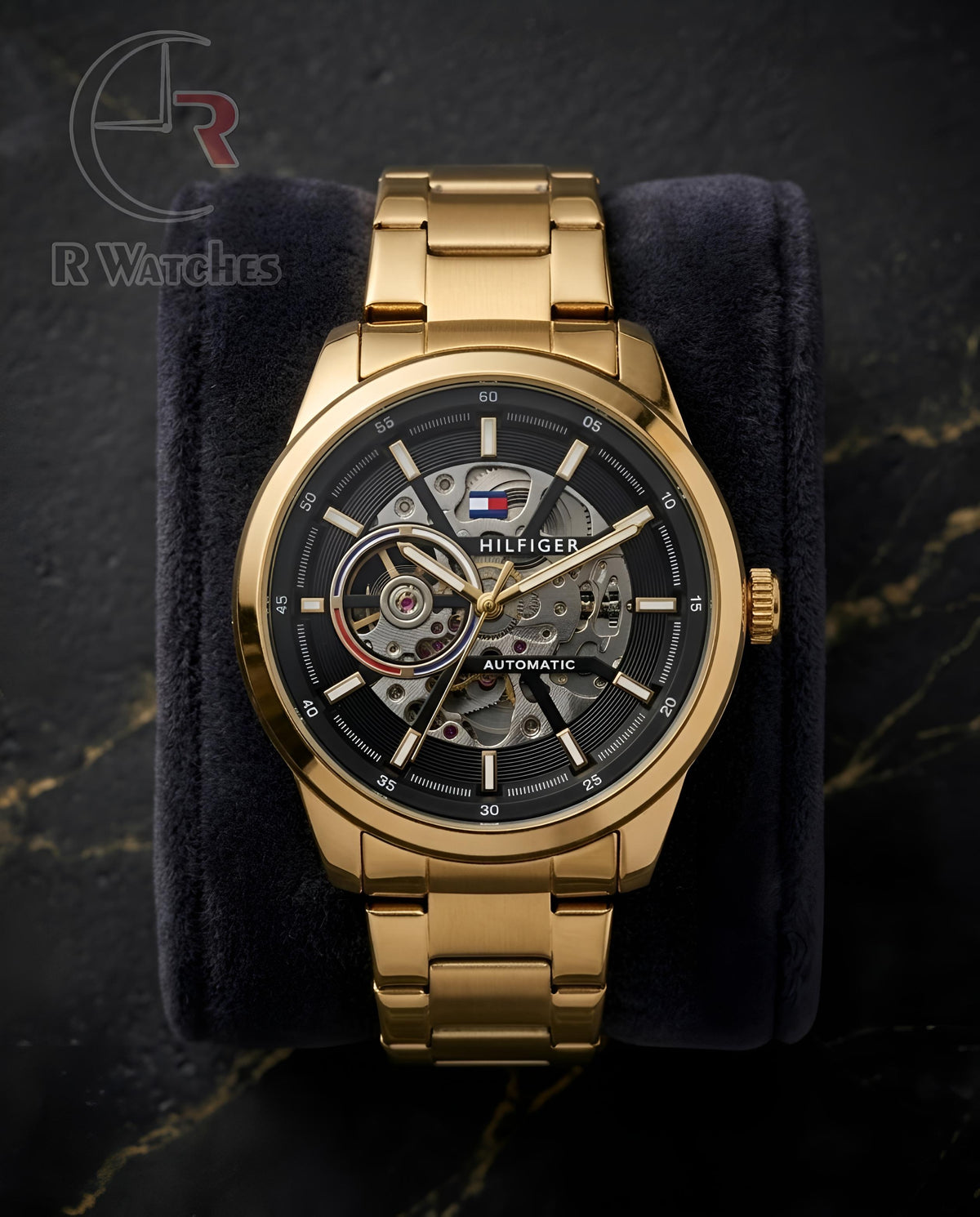 (OS3)📷⬆️⭐🔁 Tommy Hilfiger Automatic golden black (THAM11)