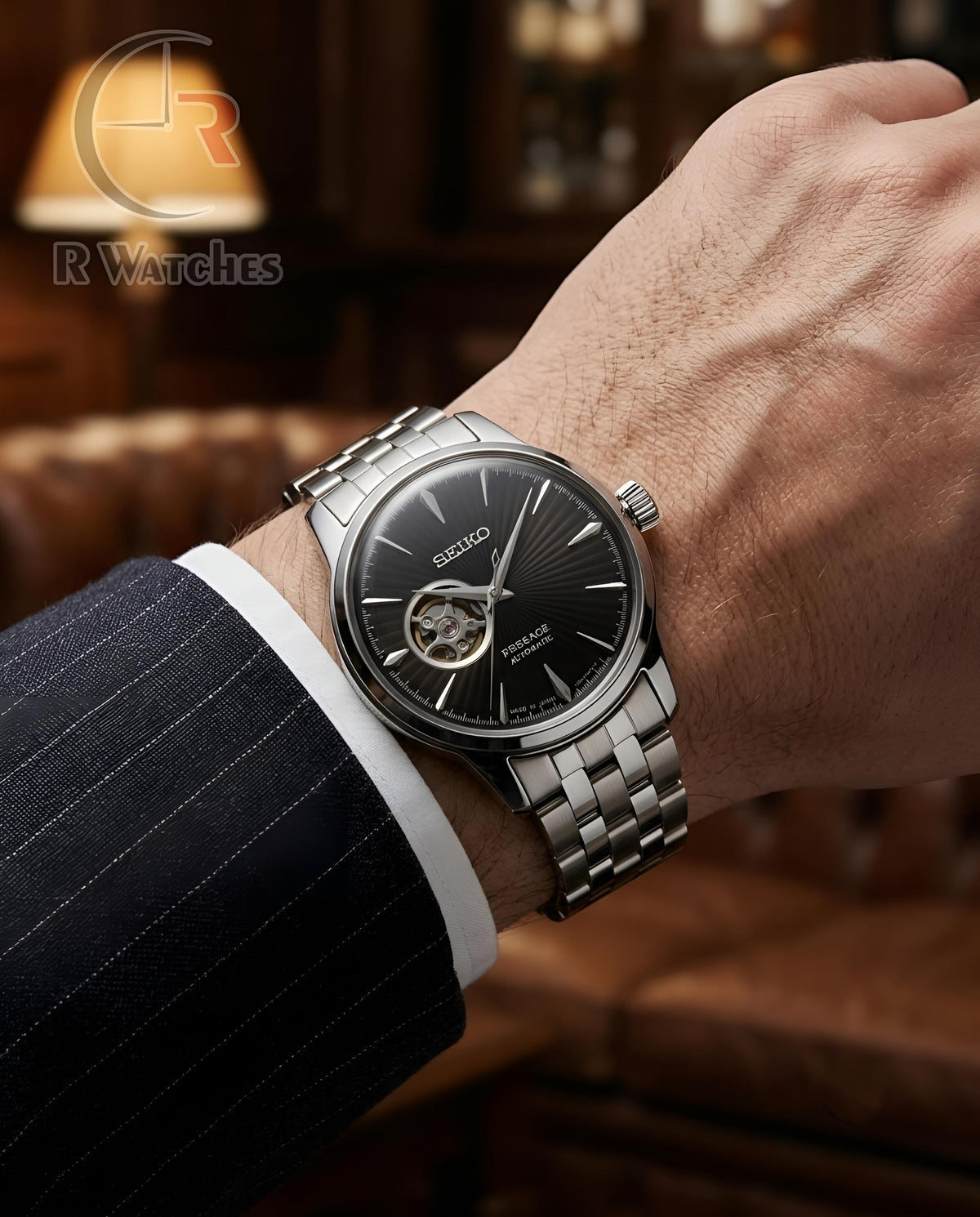 (SS)📷⭐Seiko Automatic Silver Black (SKAM9)