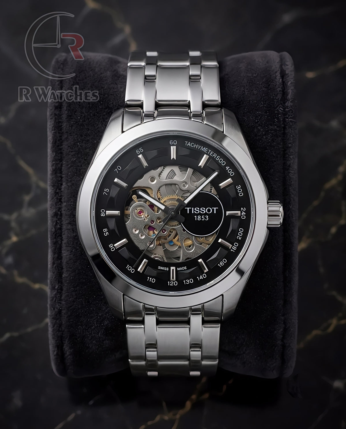 (OS2)📷⬆️⭐🔁 Tissot Automatic Metal silver black dial (TSAM26)