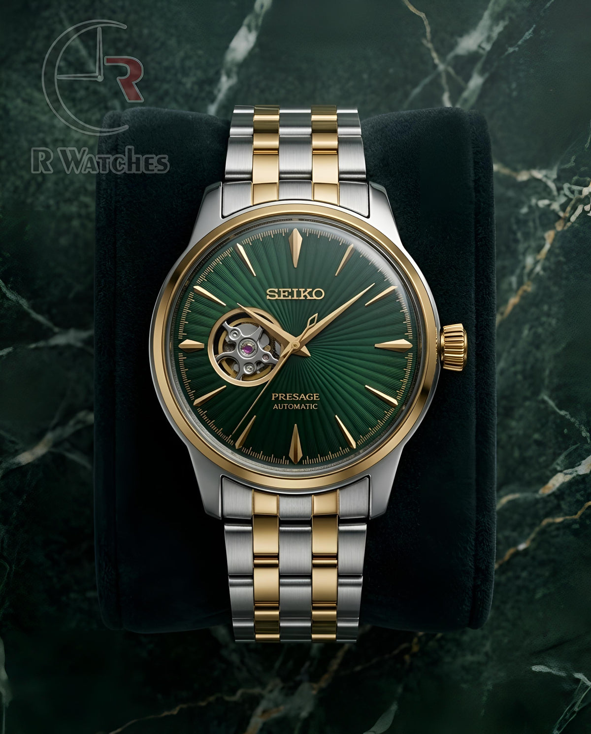 (OS2)📷⭐ Seiko Automatic Dual Tone Green (SKAM10)