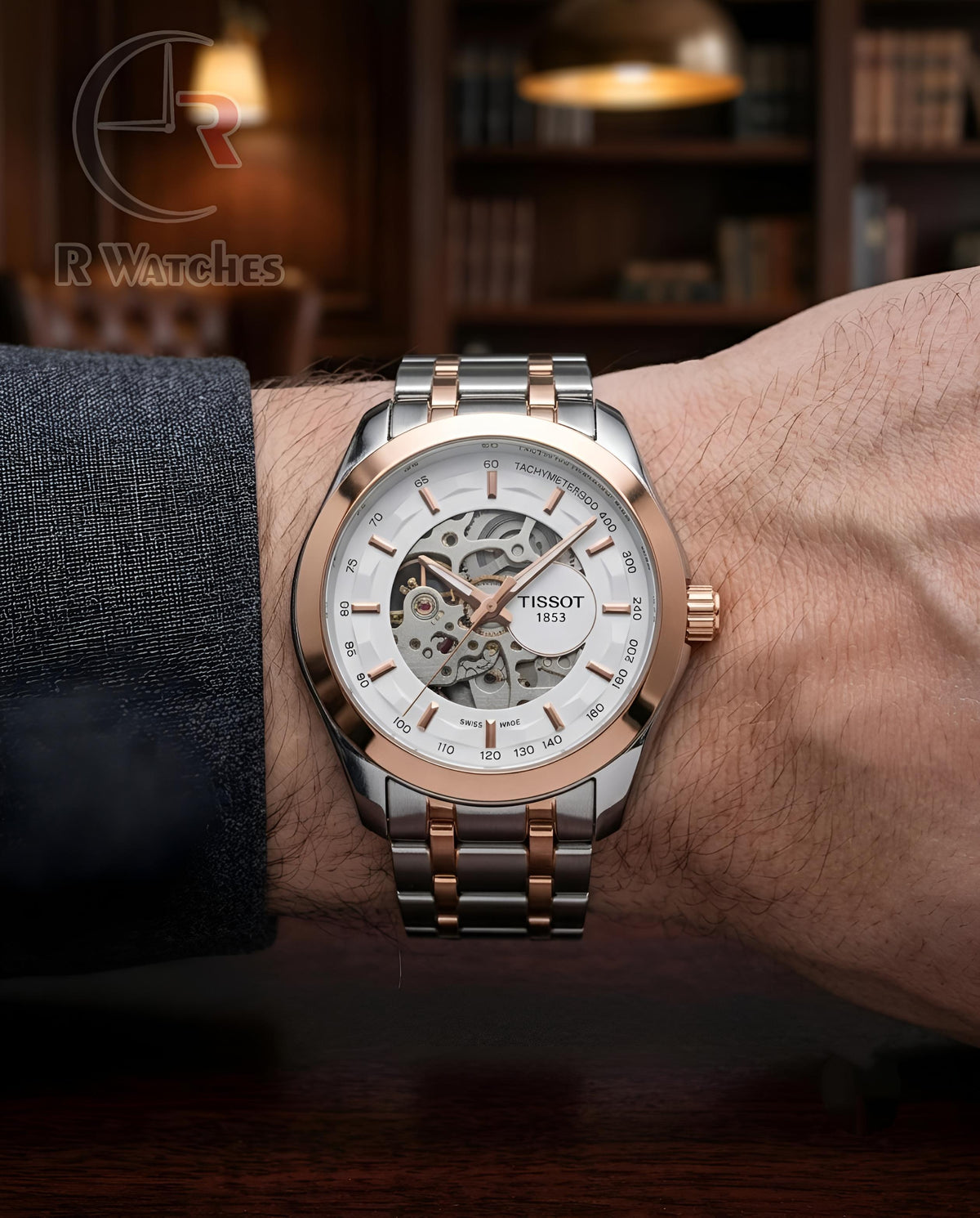 (OS2)📷⬆️⭐🔁 Tissot automatic dual tone white (TSAM25)