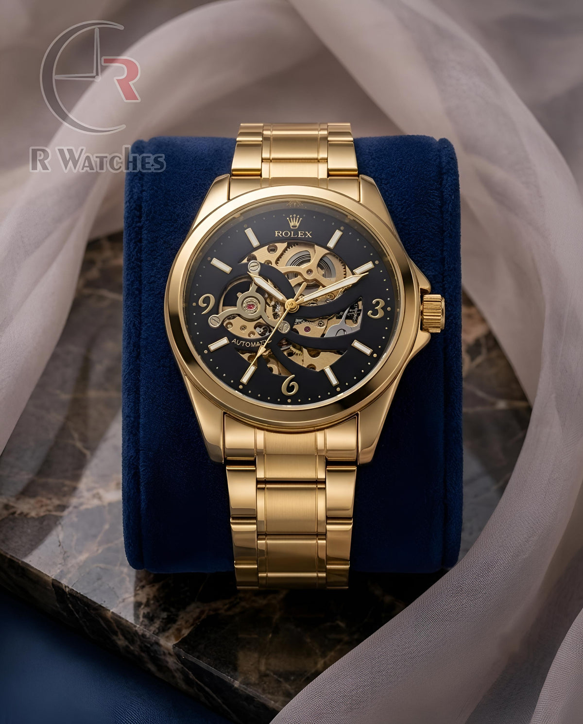 (OS)📷⬆️⭐🔁 Rolex automatic metal Gold Black (RXAM39)