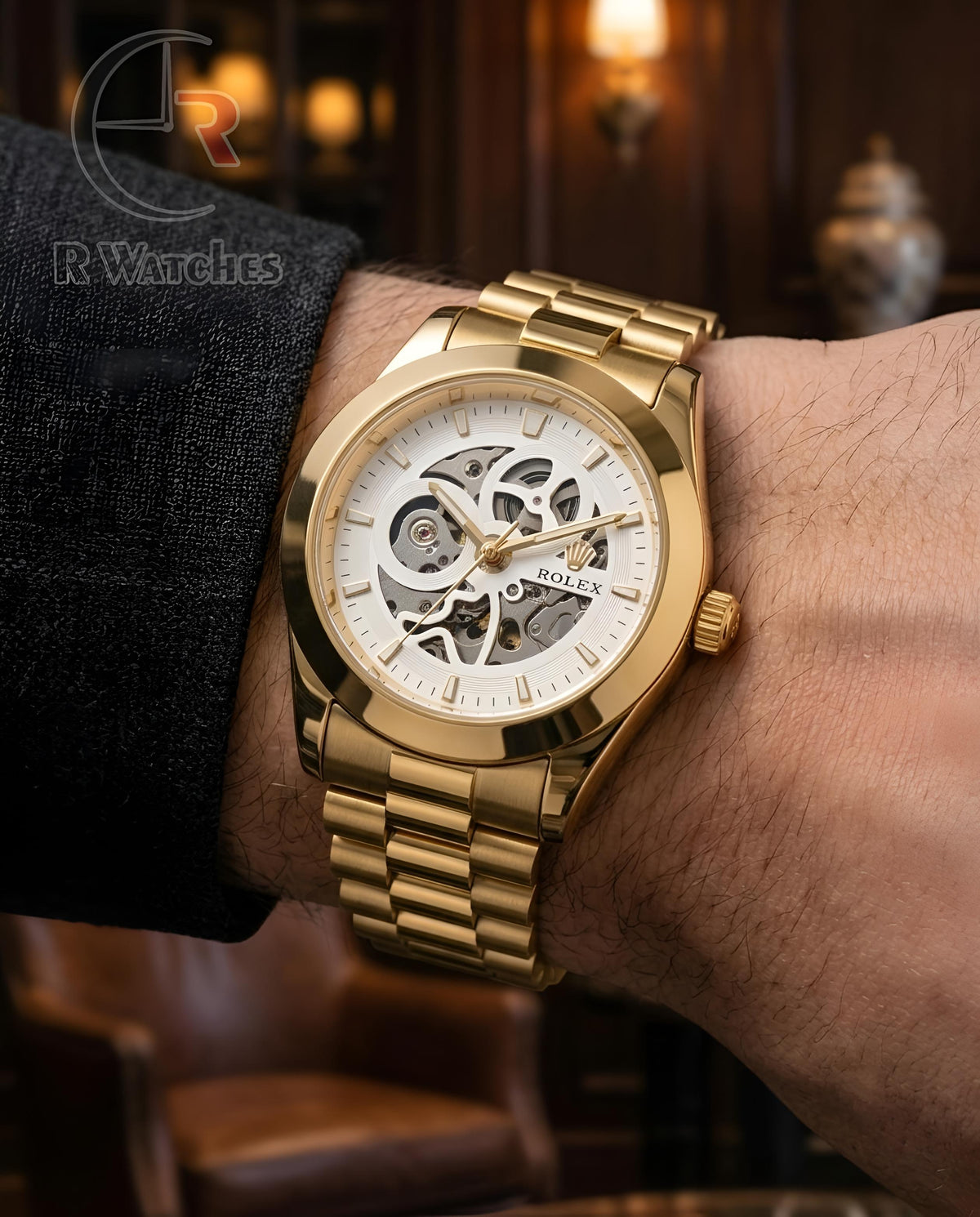(SS)📷⭐ Rolex Automatic Gold White ( RXAM19)