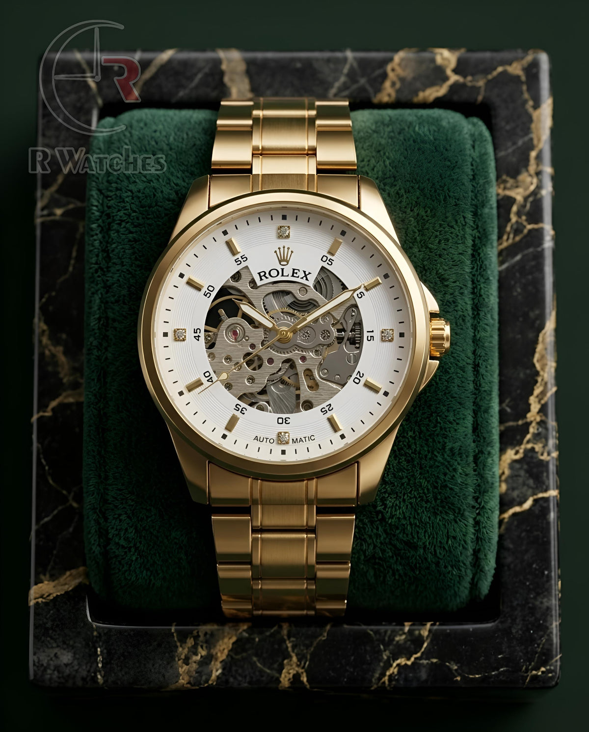 (OS)📷⭐ Rolex Automatic Gold White (RXAM44)