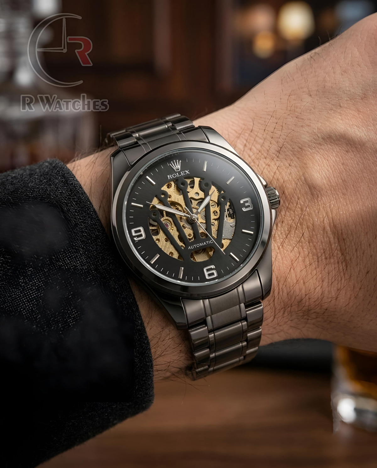 (OS)📷⭐ Rolex Automatic Full Black (RXAM46)