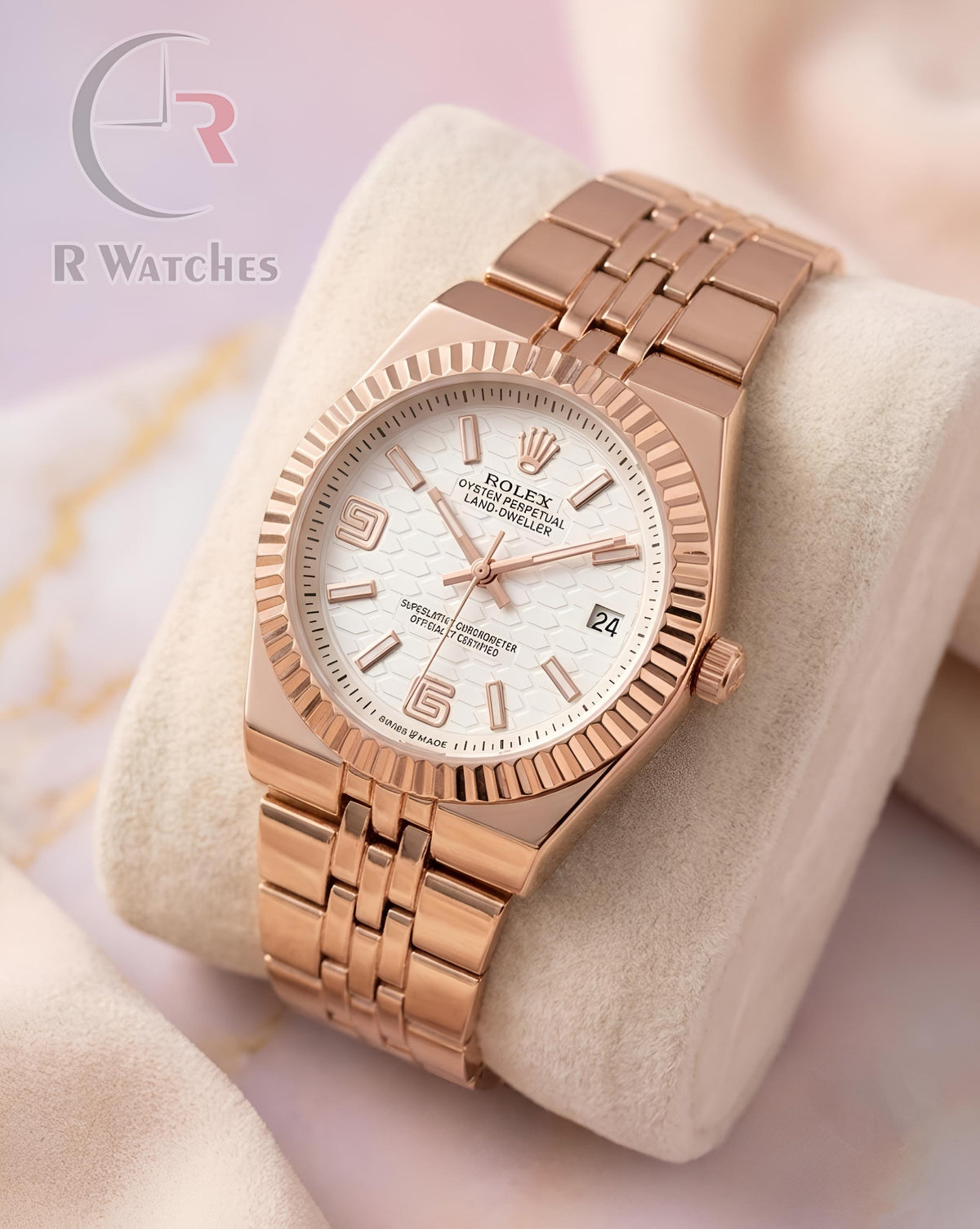 (OS)📷⬆️ Rolex Girls Rose Gold White (RXG12)